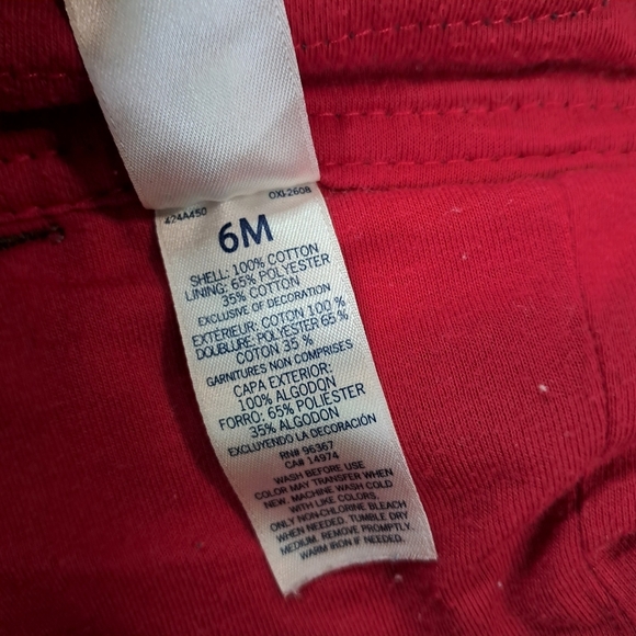 OshKosh B'Gosh Corduroy Conductor Overall Blue Grey Red Lining Size 6 Month - Picture 6 of 6